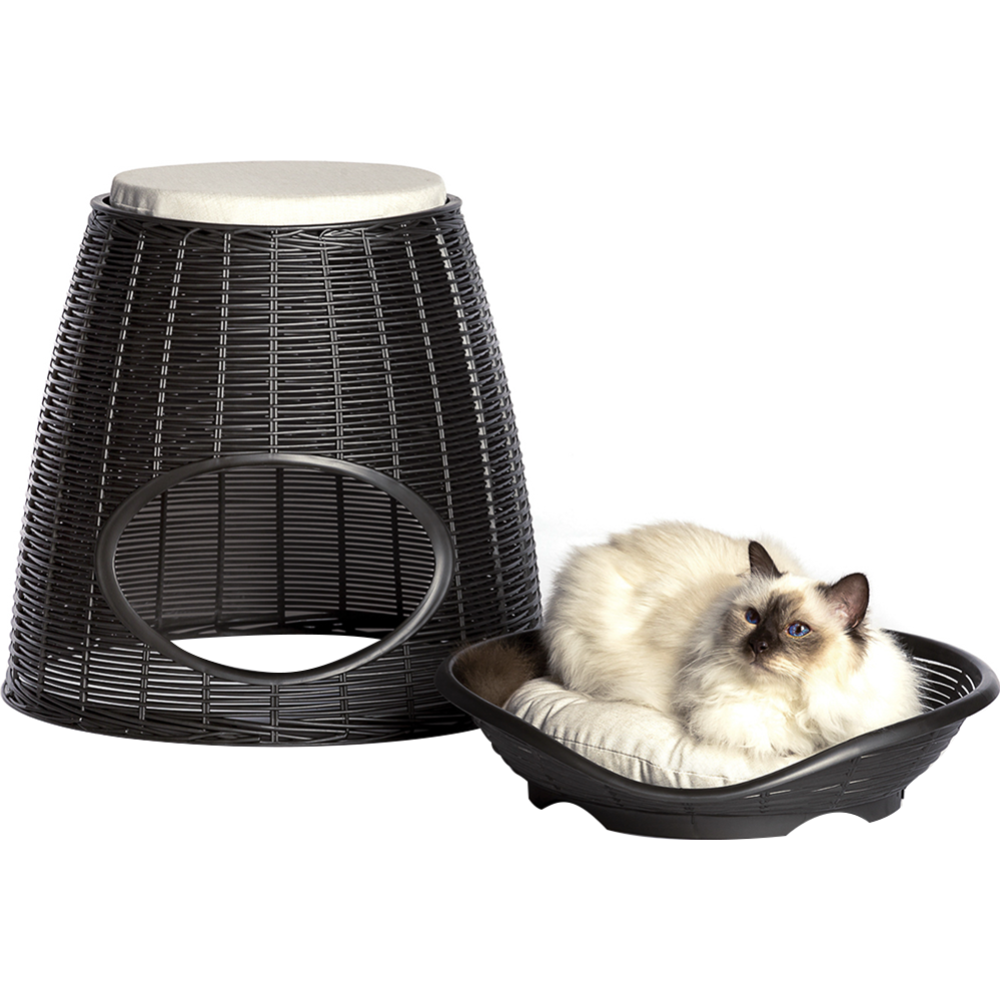 Домик для кошек «Bama Pet» Pasha, с подушечками, коричневый, 52х60х46 см