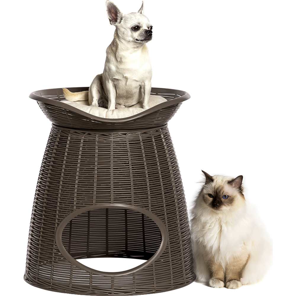 Домик для кошек «Bama Pet» Pasha, с подушечками, светло-коричневый/бежевый, 52х60х46 см