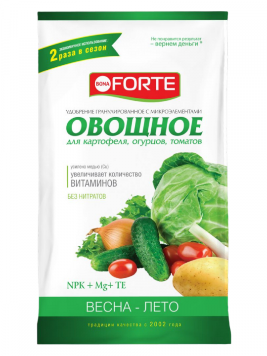 Удобрение "Bona Forte" для овощей Весна-Лето, 1 кг