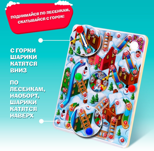 Новый год! Настольная игра «Забег по крышам», 2-4 игрока, 5+