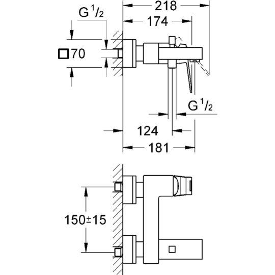 Смеситель «Grohe» Eurocube, 23140000