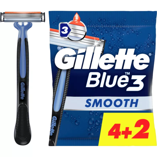 Одноразовые станки / бритвы для бритья мужские Gillette Blue 3 Smooth 6 шт.