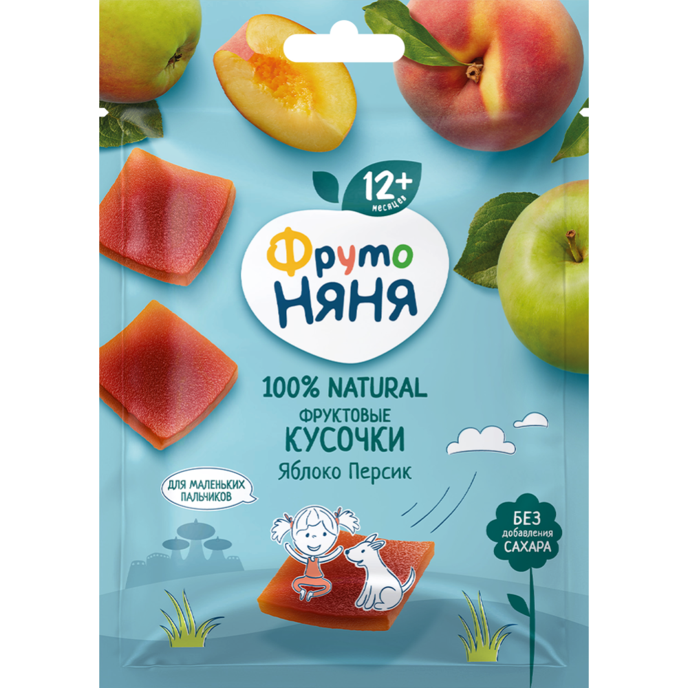 Фрук­то­вые ку­соч­ки «Фруто Няня» яблоко, персик, 53г