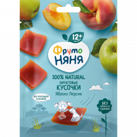 Фрук­то­вые ку­соч­ки «Фруто Няня» яблоко, персик, 53г