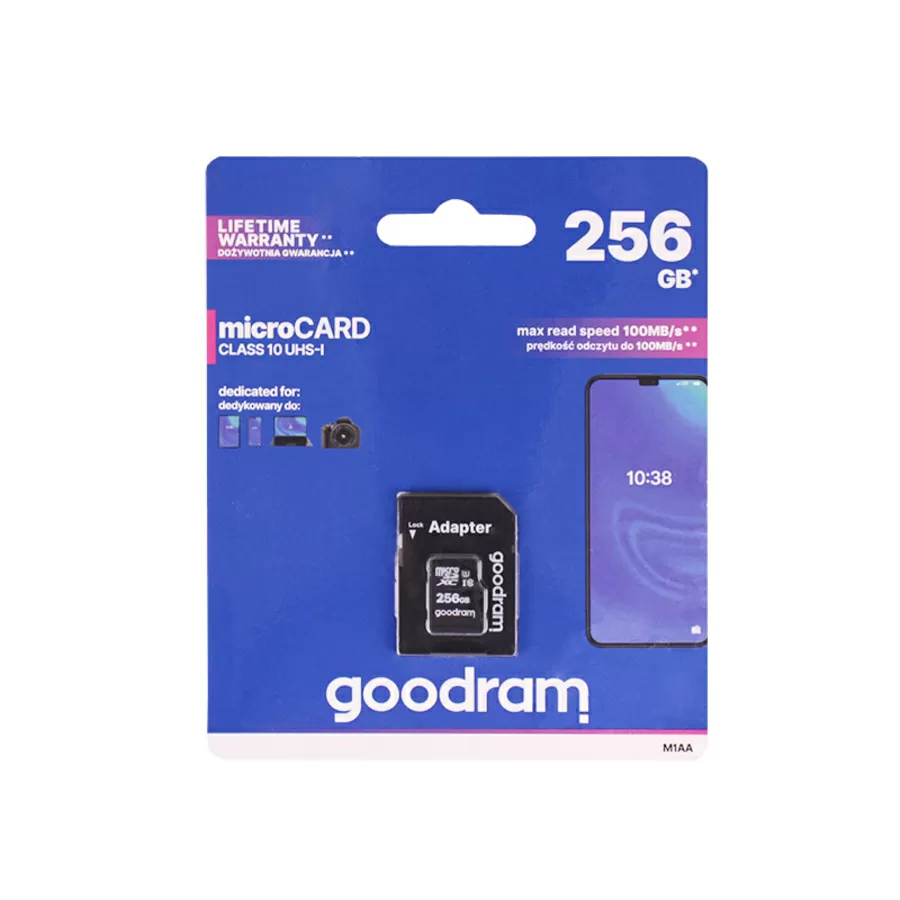 Карта памяти GOODRAM microSDHC 256Gb Class10 UHS I + ADAPTER (M1AA-2560R12)