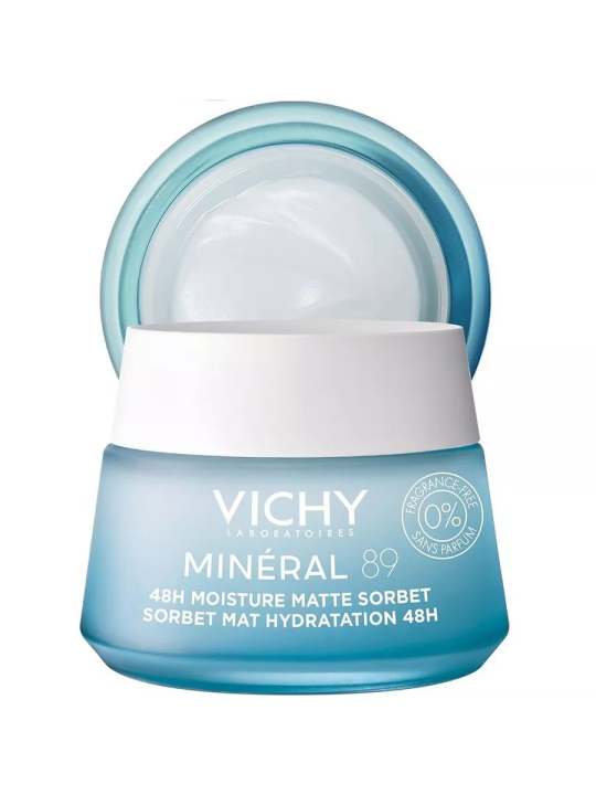 VICHY Mineral 89 Гель-сорбет матирующий для лица с увлажнением 48ч, 50 мл