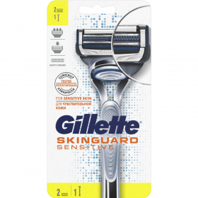 Бритва «Gillette Skinguard» Sensitive с 2 смен­ны­ми кас­се­та­ми