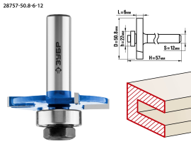 Фреза горизонтально-пазовая 50,8x6мм, хвостовик 12мм, ЗУБР Профессионал (28757-50.8-6-12)