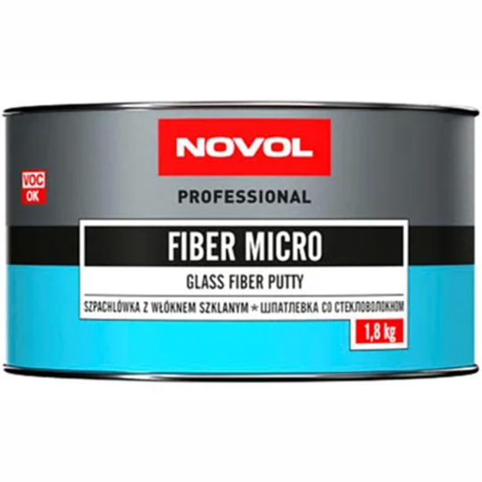 Шпатлевка «Novol» Fiber micro, 1235, со стекловолокном, 1.8 кг