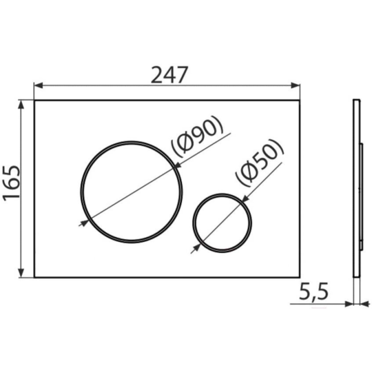 Кнопка смыва «Alcaplast» M670, белый