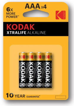 Батарейка Kodak XTRALIFE alkaline AAA LR03 4BP