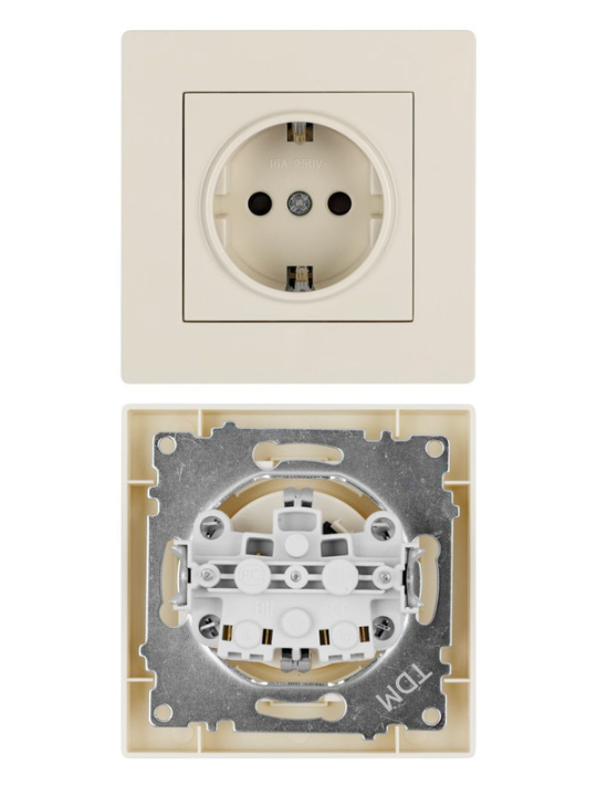 Розетка 2П+З (2шт) 16А 250В с защ. шт. сл. кость "Сенеж" TDM SQ1816-0133(2)
