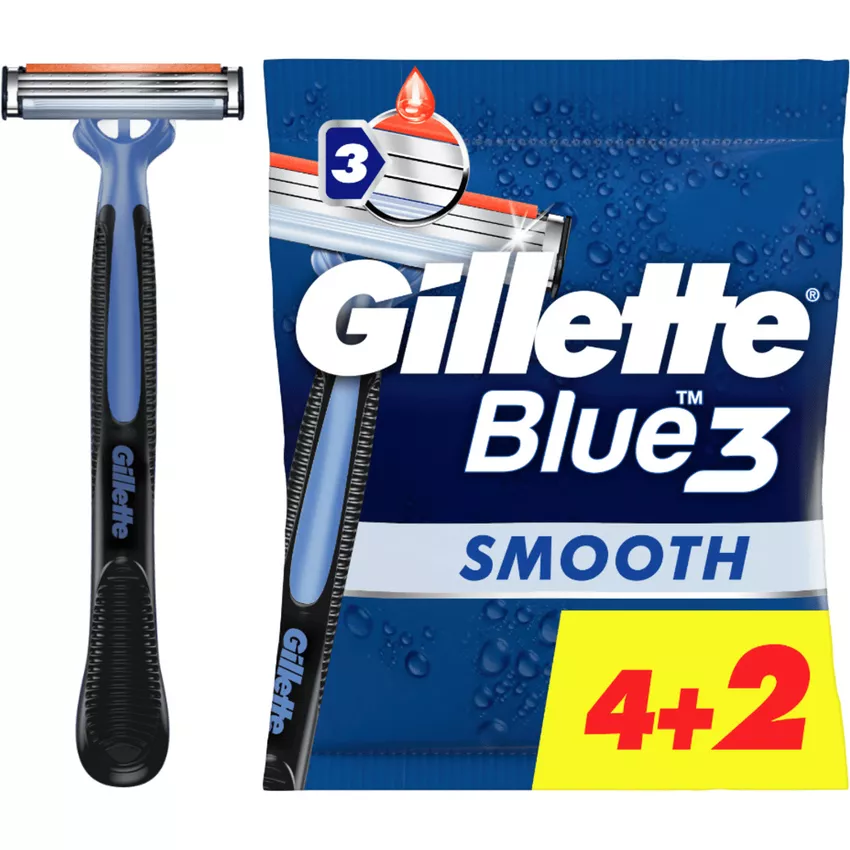 Одноразовые станки / бритвы для бритья мужские Gillette Blue 3 Smooth 2 шт. х 6 шт.