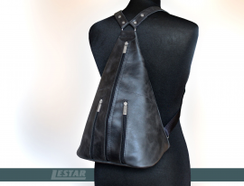 Треугольный кожаный рюкзак на молнии (Backpack-177)