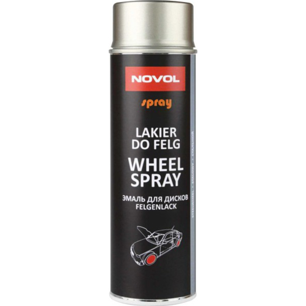 Лак для дисков «Novol» Wheel Spray, 34112, стальной, 500 мл