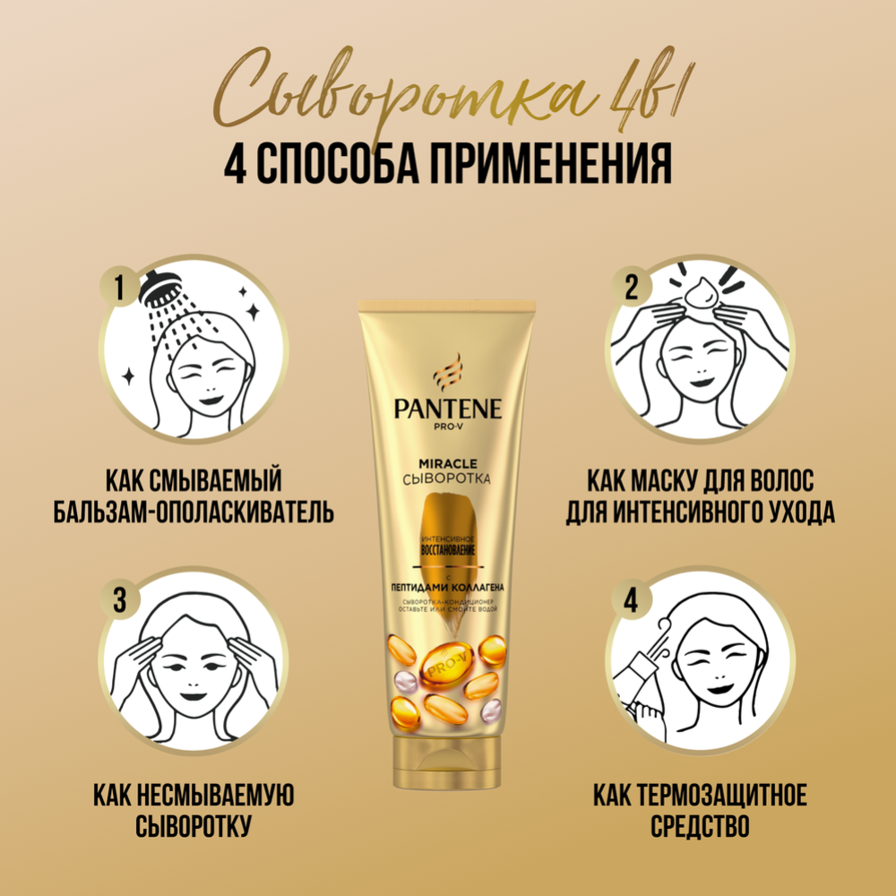 Подарочный набор «Pantene» Pro-V Интенсивное восстановление, шампунь + сыворотка-кондиционер + маска, 250+200+300 мл #4