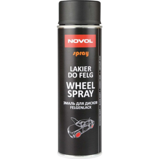 Лак для дисков «Novol» Wheel Spray, 34122, черный, матовый, 500 мл