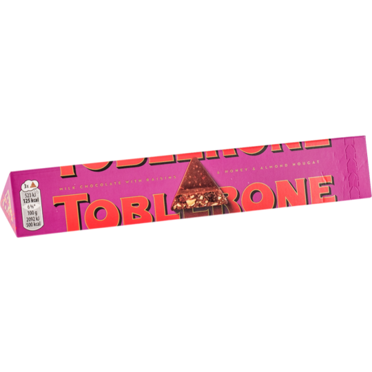 Срочный товар! Шоколад «Toblerone» молочный с изюмом, орехами и медовой нугой, 100 г