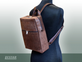 Кожаный рюкзак на молнии (Backpack-139)