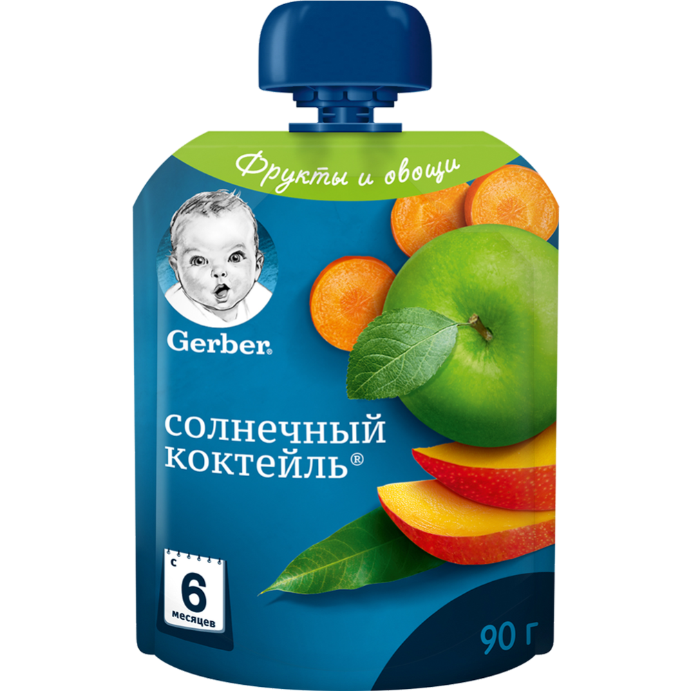 Пюре фруктово-овощное «Gerber» солнечный коктейль, 90 г