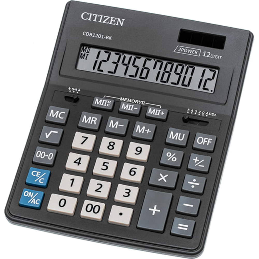 Калькулятор настольный «Citizen» 12 разрядов, CDB1201-BK