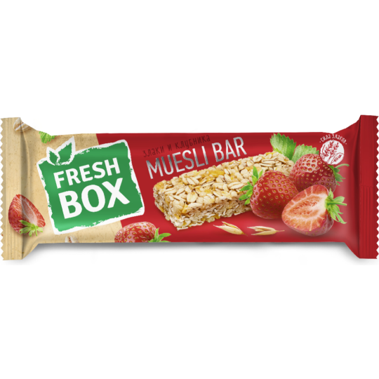 Батончик-мюсли «Fresh Box» злаки и клубника, 25 г