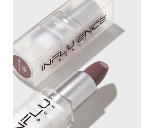 Помада стик Influence Beauty сатиновая полуматовый финиш тон 16 сливово-серый 4г