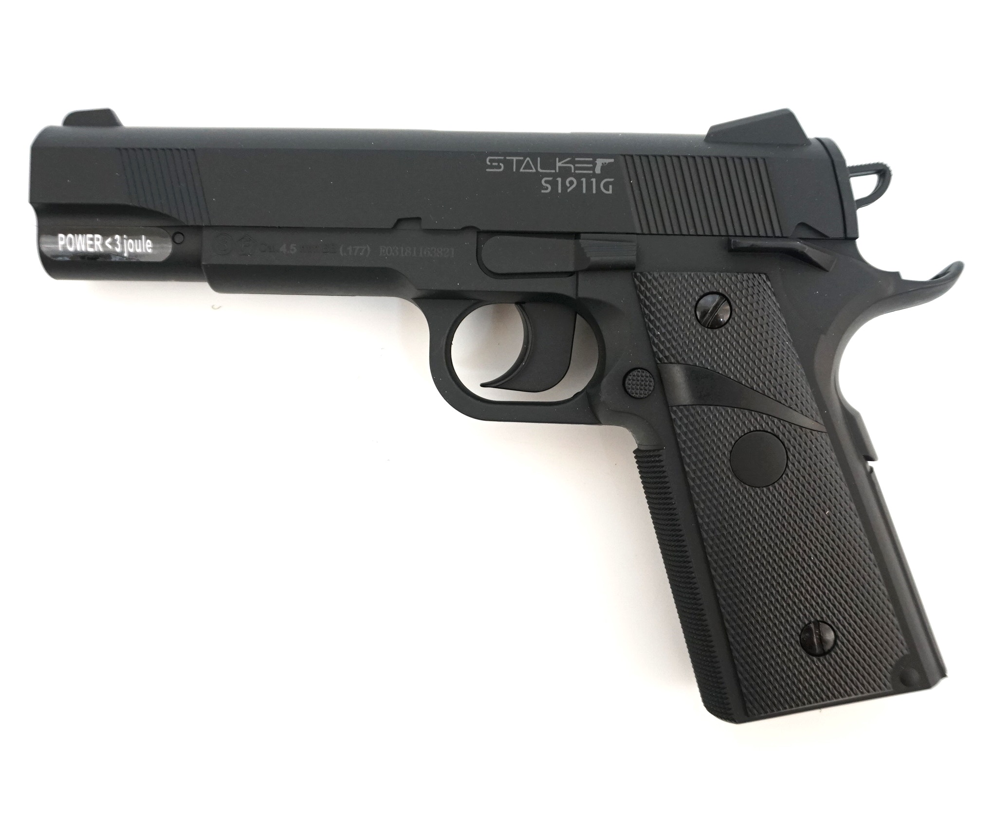 Пистолет пневматический Stalker S1911G (Colt) (до 3 дж, пластик), кал. 4,5 мм