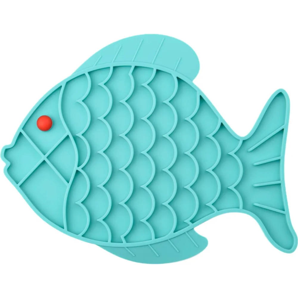 Лизательный коврик «Mr. Kranch» Рыбка, голубой, 24.5х19 см