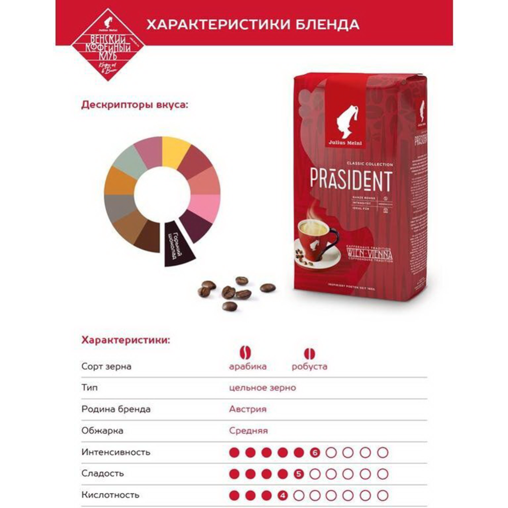 Кофе в зернах «Julius Meinl» President, 1 кг  #1