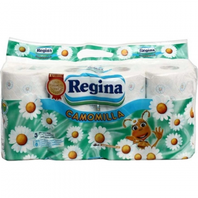 Туа­лет­ная бумага «Regina» Camomilla, трех­слой­ная,  8 ру­ло­нов