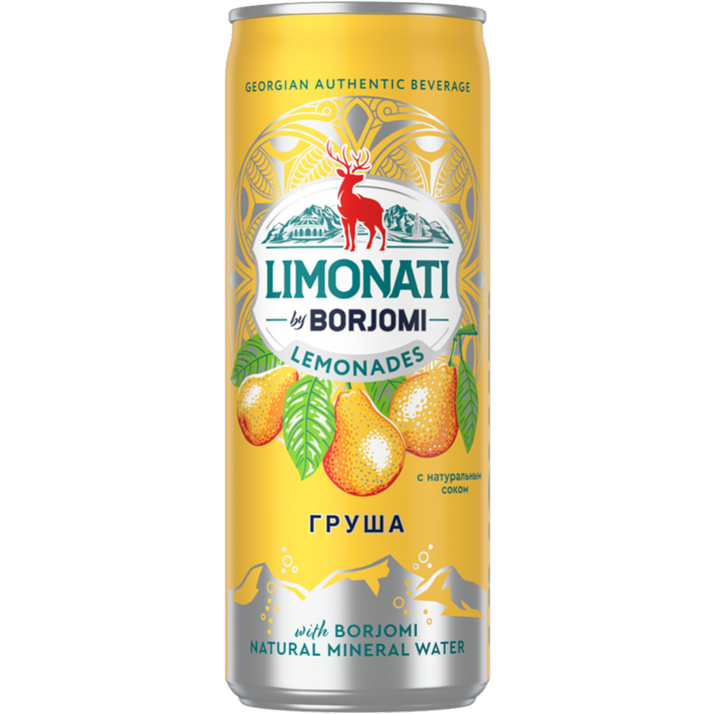 Гру­зин­ский ли­мо­над «Limonati by Borjomi» груша, 0.33 л