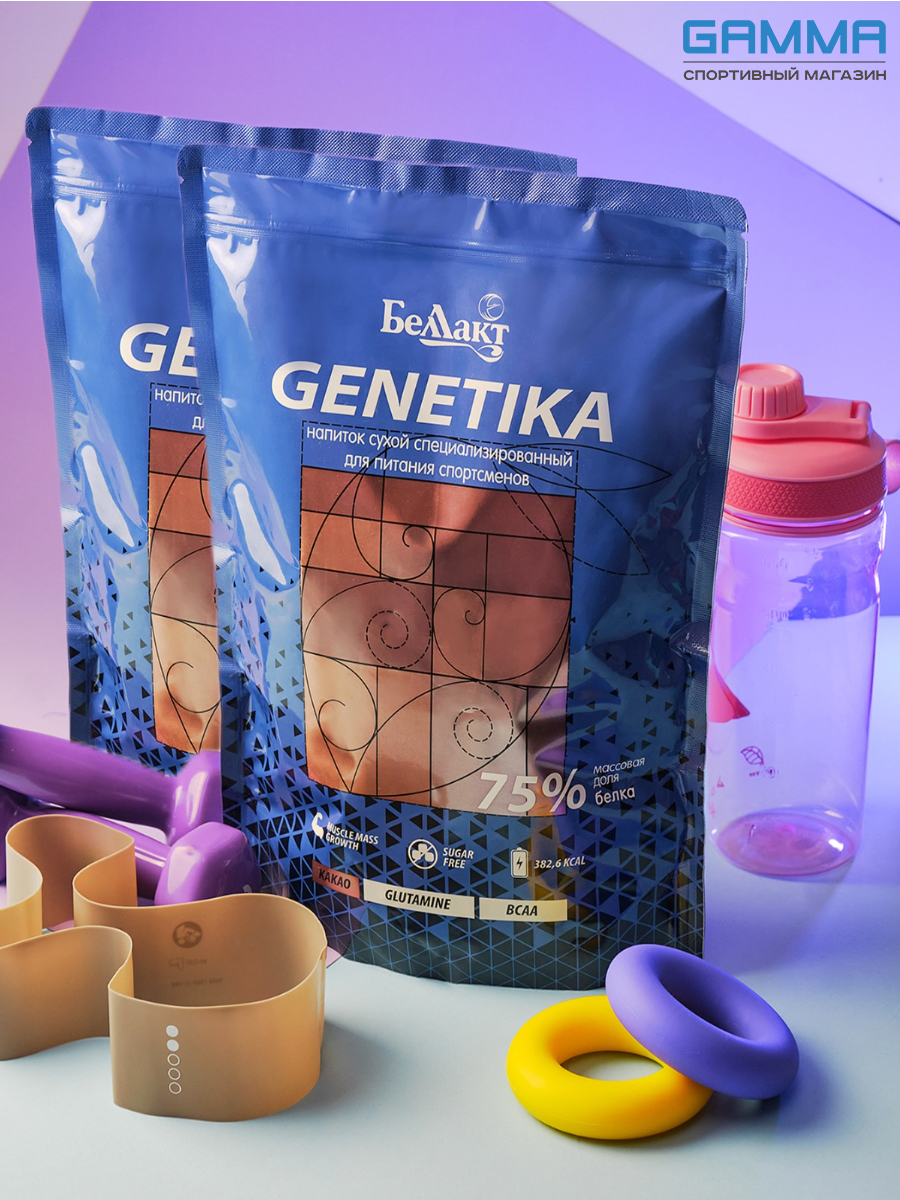 Протеин Беллакт Genetika, 2 шт по 900 грамм - Какао