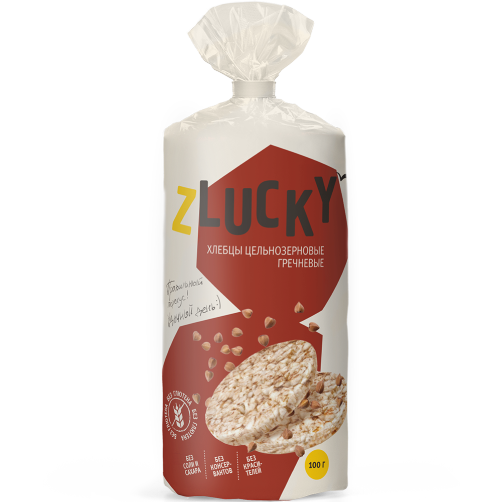 Картинка товара Хлебцы «Z Lucky» гречневые из цельного зерна, 100 г