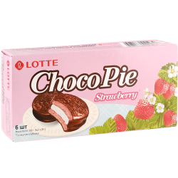 Пе­че­нье «Lotte Choco Pie» со вкусом клуб­ни­ки, 168 г