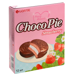 Пе­че­нье «Lotte Choco Pie» со вкусом клуб­ни­ки, 336 г