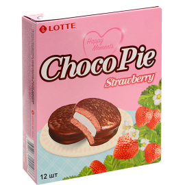 Печенье «Lotte Choco Pie» со вкусом клубники, 336 г