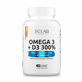 SOLAB / Omega 3 + Витамин Д3 600МЕ, 120 капсул