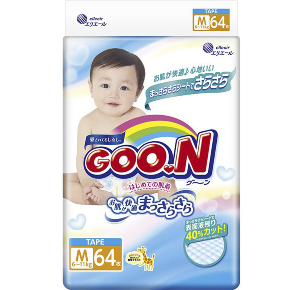 Картинка товара Подгузники детские «Goo.N» размер M, 6-11 кг, 64 шт