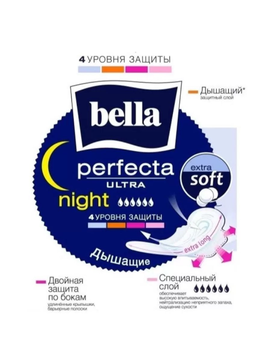 Прокладки женские ночные Bella perfecta Ultra Night extra soft 7 шт.