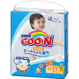 Подгузники-трусики детские «Goo.N» размер M, 7-12 кг, 58 шт