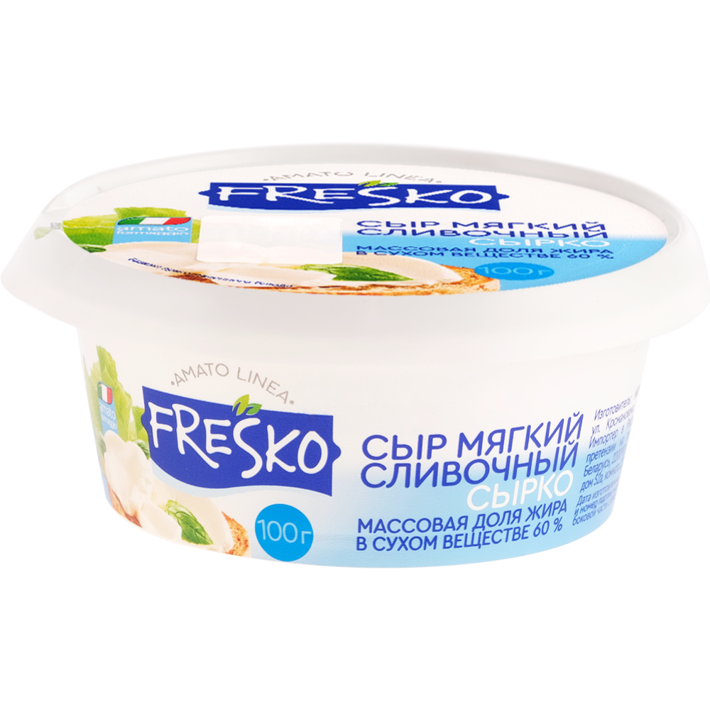Сыр мягкий сливочный сырко «Fresko» Amato linea, 60%, 100 г #0