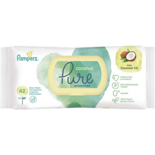 Детские Влажные Салфетки «Pampers» Pure Coconut, 42 шт