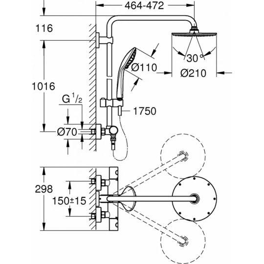 Душевая система «Grohe» Euphoria XXL System, 27964000