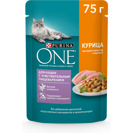 Корм для кошек «Purina One» с курицей, 75 г