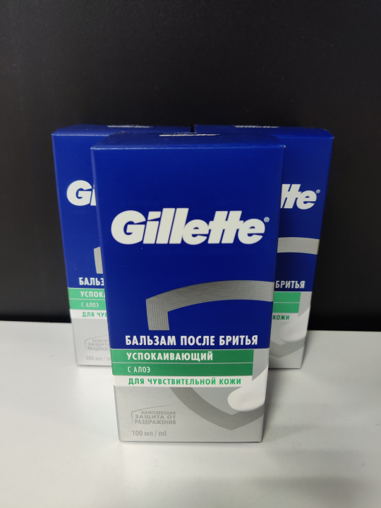 Бальзам после бритья мужской Gillette Series Sensitive Protection / Успокаивающий для чувствительной кожи с алоэ 3 шт. х 100 мл