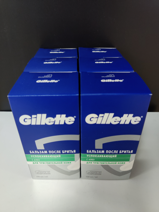 Бальзам после бритья мужской Gillette Series Sensitive Protection / Успокаивающий для чувствительной кожи с алоэ 6 шт. х 100 мл