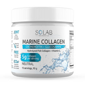 SOLAB/ Морской Коллаген + Витамин С + Хондроитин + Глюкозами, Sea Collagen + Vitamine C + Chondroitin + Glucozamine, Вкус: Нейтральный, 15 порций