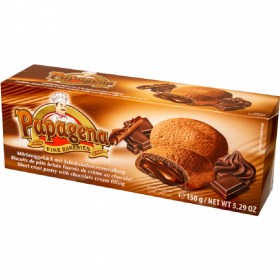 Сроч­ный товар! Пе­че­нье «Papagena» пе­соч­ное, с шо­ко­лад­но-кре­мо­вой на­чин­кой, 150 г