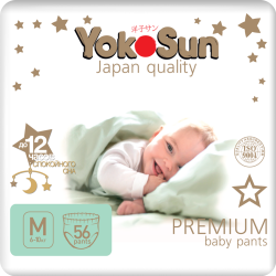 Под­гуз­ни­ки-тру­си­ки дет­ские «YokoSun» Premium, размер M, 6-10 кг, 56 шт